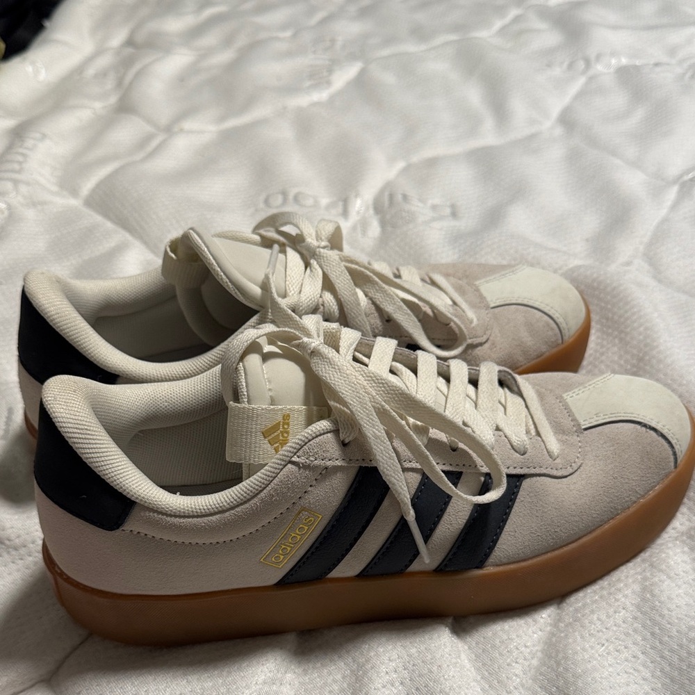 Adidas women’s Beige and Navy Sneakers